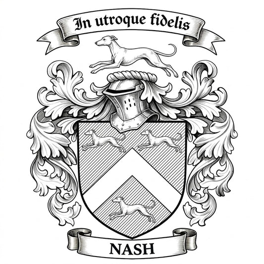 The Nash Family Coat of Arms digital download: Includes Color PNG, B&W PNG, and SVG vector files