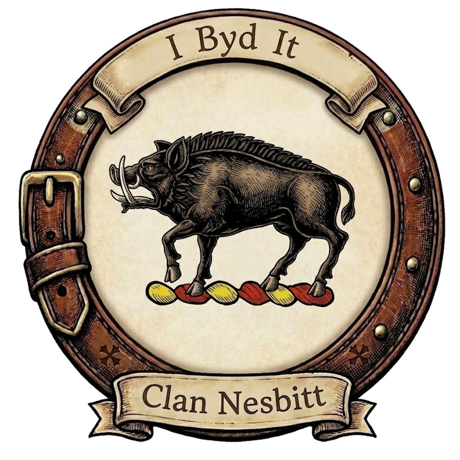Clan Nesbitt Crest digital download: Includes Color PNG, B&W PNG, and SVG vector files