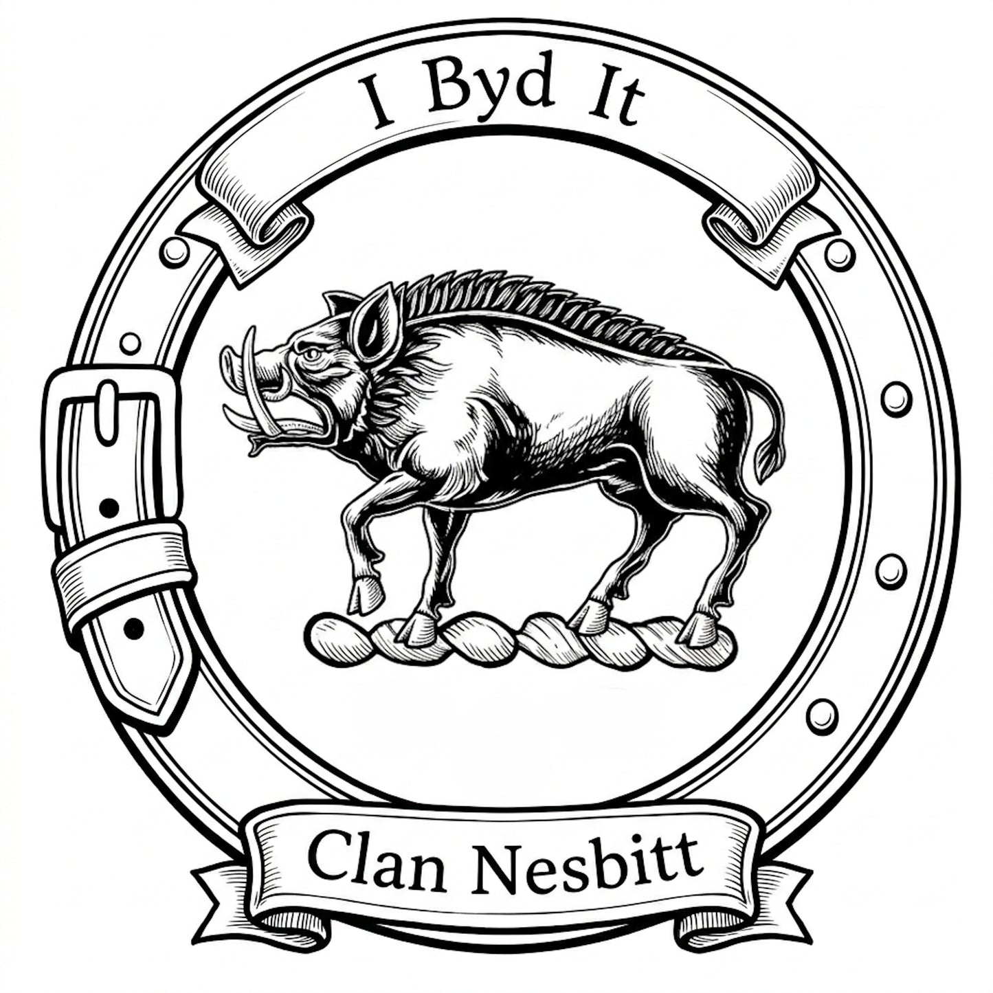 Clan Nesbitt Crest digital download: Includes Color PNG, B&W PNG, and SVG vector files