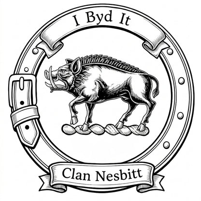 Clan Nesbitt Crest digital download: Includes Color PNG, B&W PNG, and SVG vector files