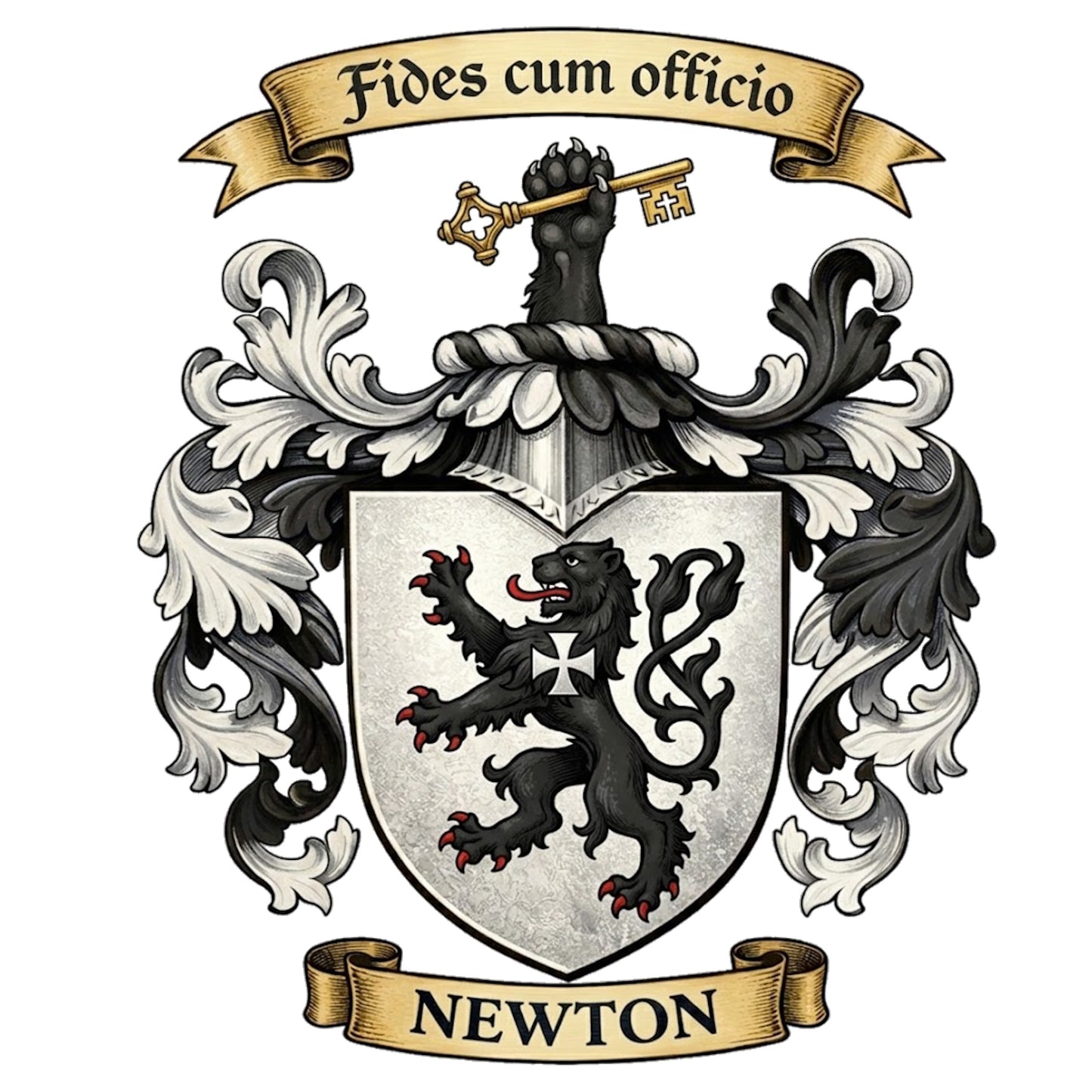 The Newton Family Coat of Arms digital download: Includes Color PNG, B&W PNG, and SVG vector files