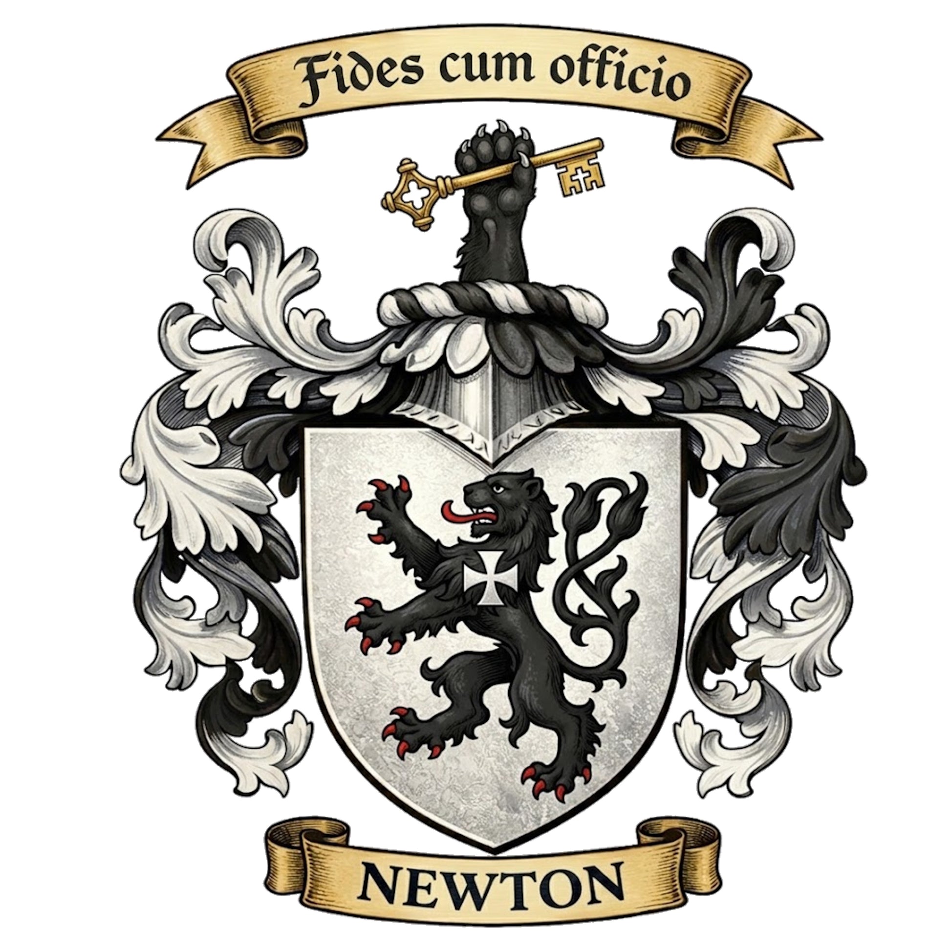 The Newton Family Coat of Arms digital download: Includes Color PNG, B&W PNG, and SVG vector files
