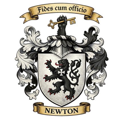 The Newton Family Coat of Arms digital download: Includes Color PNG, B&W PNG, and SVG vector files