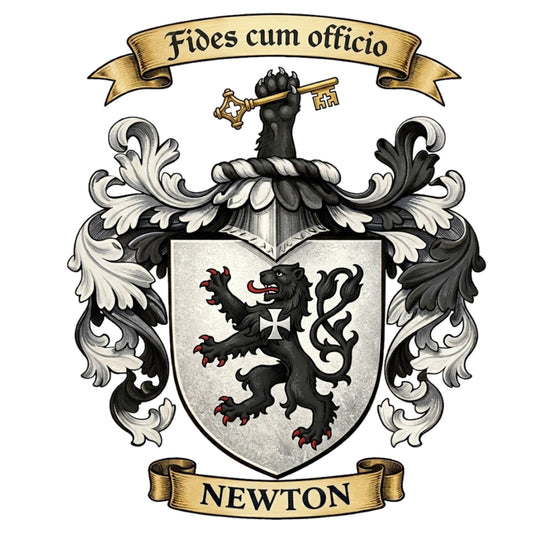 The Newton Family Coat of Arms digital download: Includes Color PNG, B&W PNG, and SVG vector files