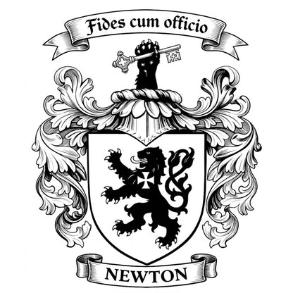 The Newton Family Coat of Arms digital download: Includes Color PNG, B&W PNG, and SVG vector files