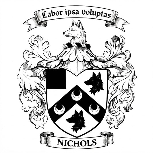 The Nichols Family Coat of Arms digital download: Includes Color PNG, B&W PNG, and SVG vector files