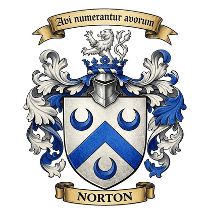 The Norton Family Coat of Arms digital download: Includes Color PNG, B&W PNG, and SVG vector files