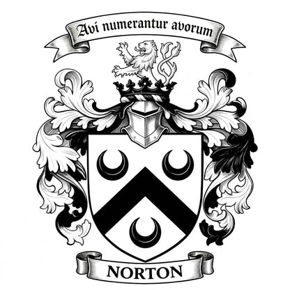 The Norton Family Coat of Arms digital download: Includes Color PNG, B&W PNG, and SVG vector files