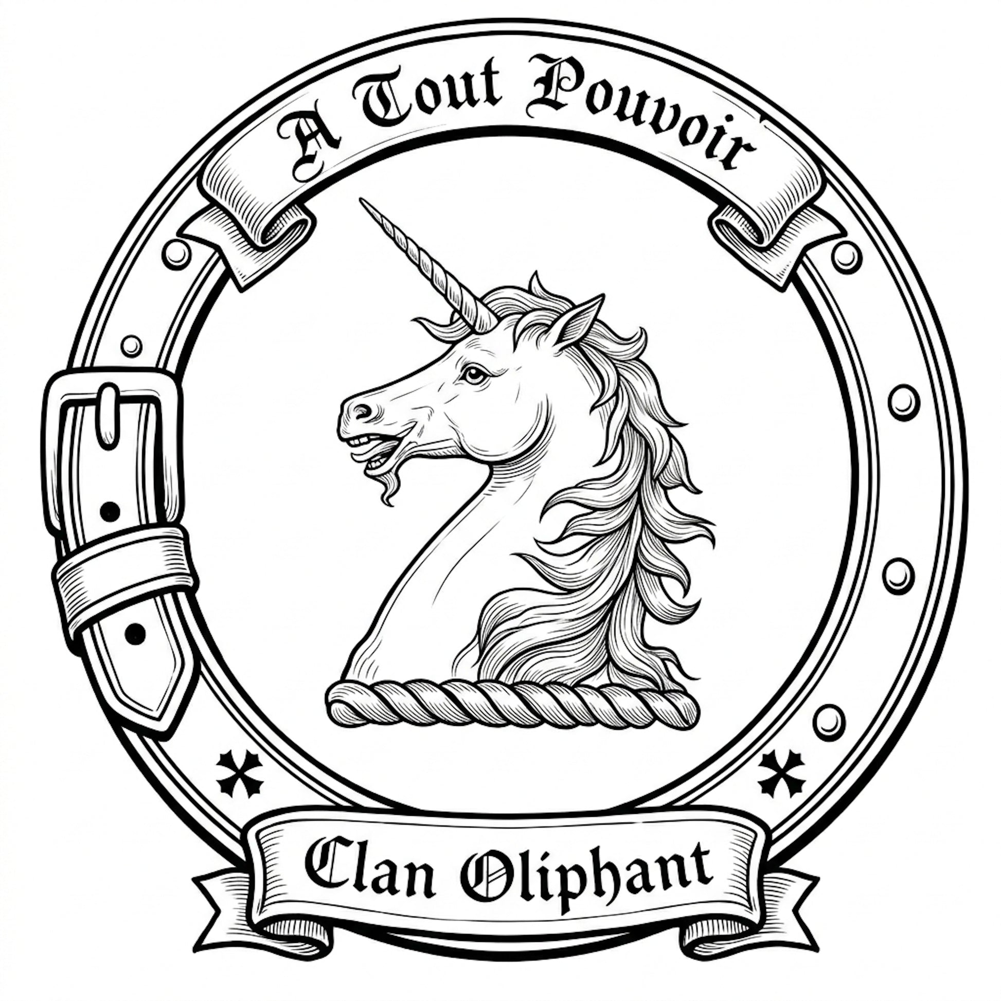 Clan Oliphant Crest digital download: Includes Color PNG, B&W PNG, and SVG vector files