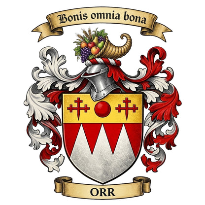 The Orr Family Coat of Arms digital download: Includes Color PNG, B&W PNG, and SVG vector files