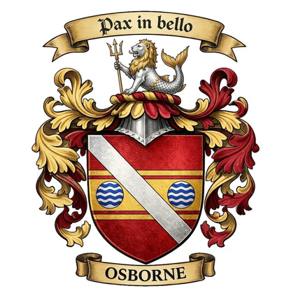 The Osborne Family Coat of Arms digital download: Includes Color PNG, B&W PNG, and SVG vector files