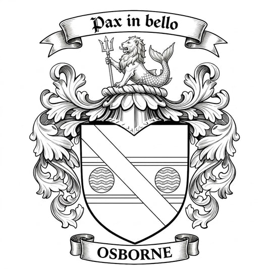 The Osborne Family Coat of Arms digital download: Includes Color PNG, B&W PNG, and SVG vector files