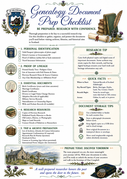In the Footsteps of Clan Campbell: Ancestral Travel Guide & Genealogy Planner