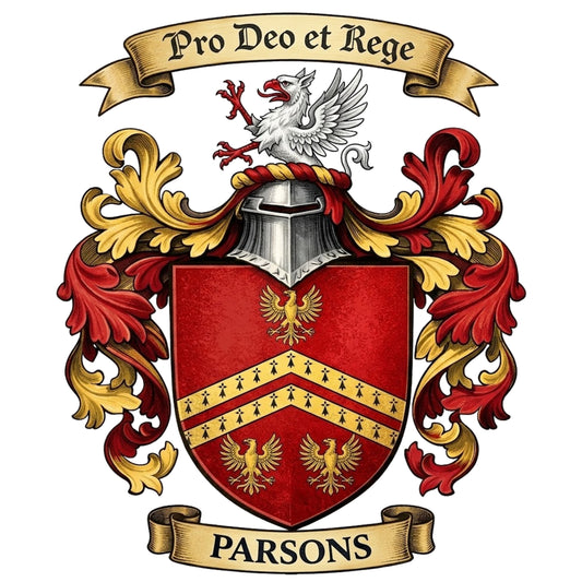 The Parsons Family Coat of Arms digital download: Includes Color PNG, B&W PNG, and SVG vector files