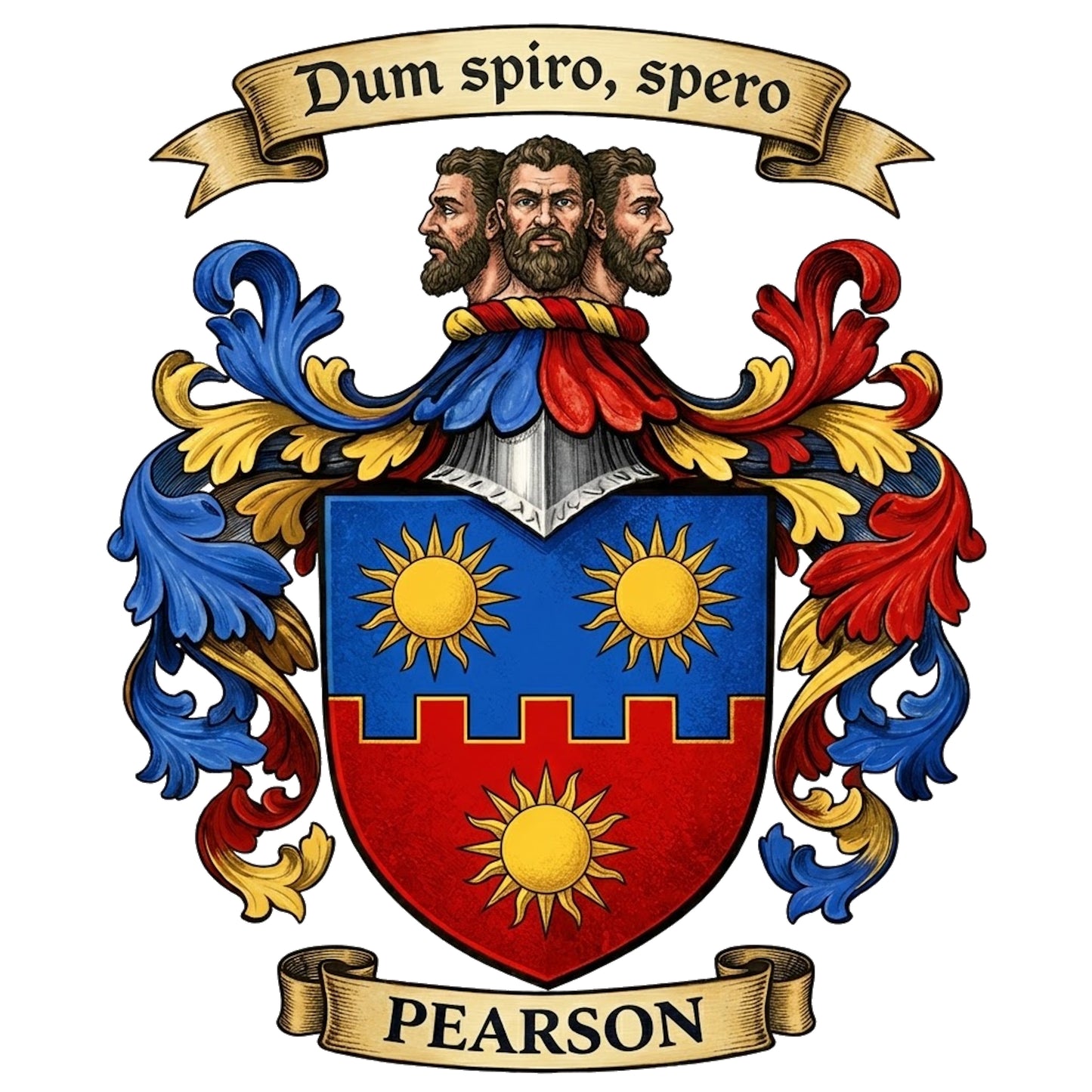 The Pearson Family Coat of Arms digital download: Includes Color PNG, B&W PNG, and SVG vector files