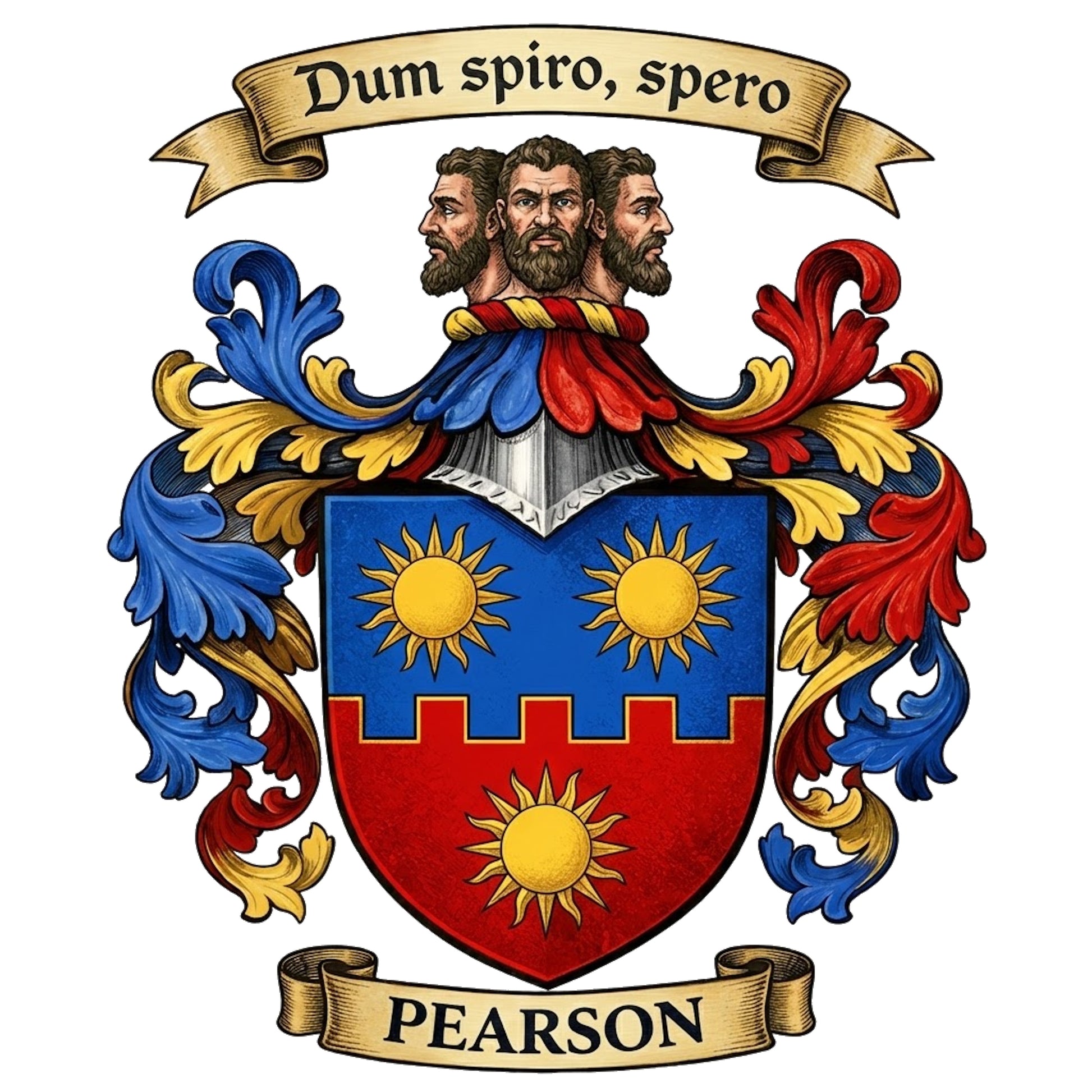 The Pearson Family Coat of Arms digital download: Includes Color PNG, B&W PNG, and SVG vector files
