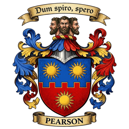 The Pearson Family Coat of Arms digital download: Includes Color PNG, B&W PNG, and SVG vector files
