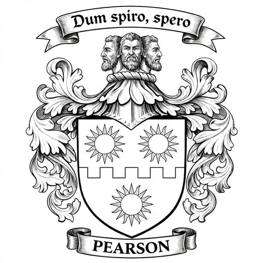 The Pearson Family Coat of Arms digital download: Includes Color PNG, B&W PNG, and SVG vector files