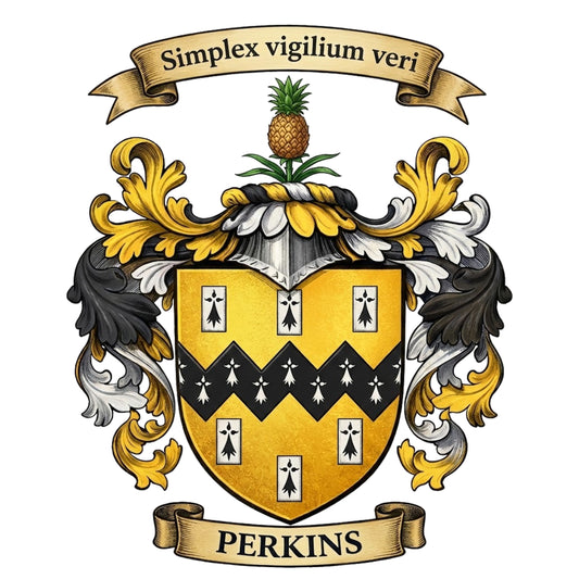 The Perkins Family Coat of Arms digital download: Includes Color PNG, B&W PNG, and SVG vector files