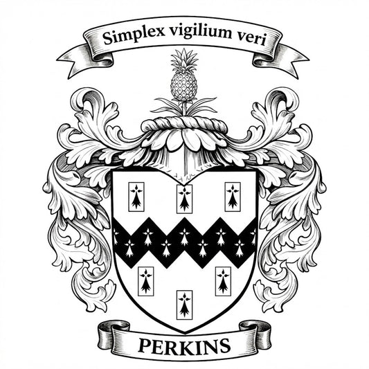 The Perkins Family Coat of Arms digital download: Includes Color PNG, B&W PNG, and SVG vector files