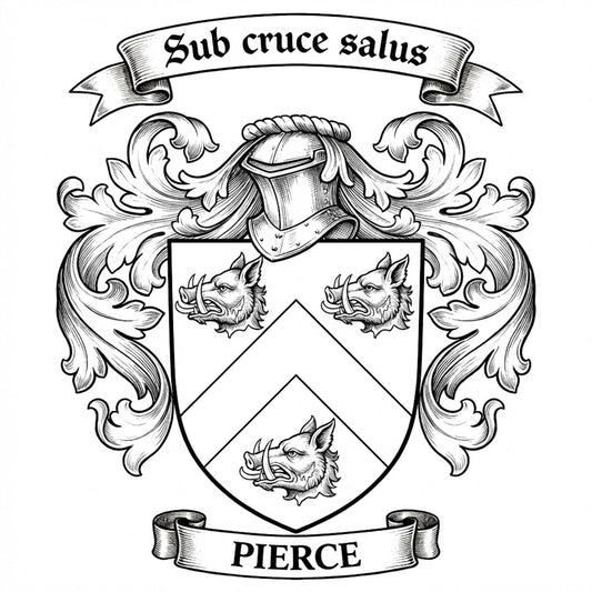 The Pierce Family Coat of Arms digital download: Includes Color PNG, B&W PNG, and SVG vector files