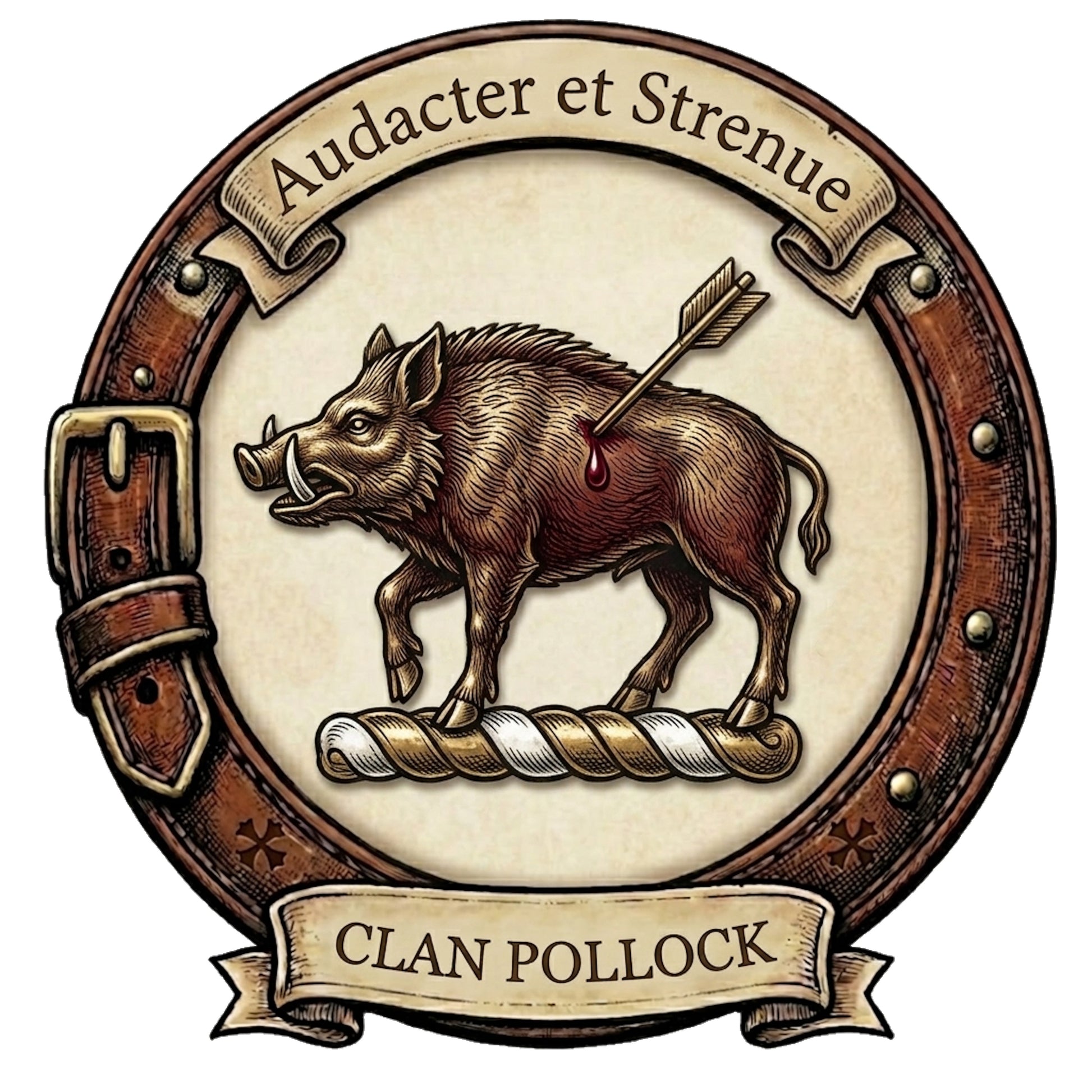 Clan Pollock Crest digital download: Includes Color PNG, B&W PNG, and SVG vector files