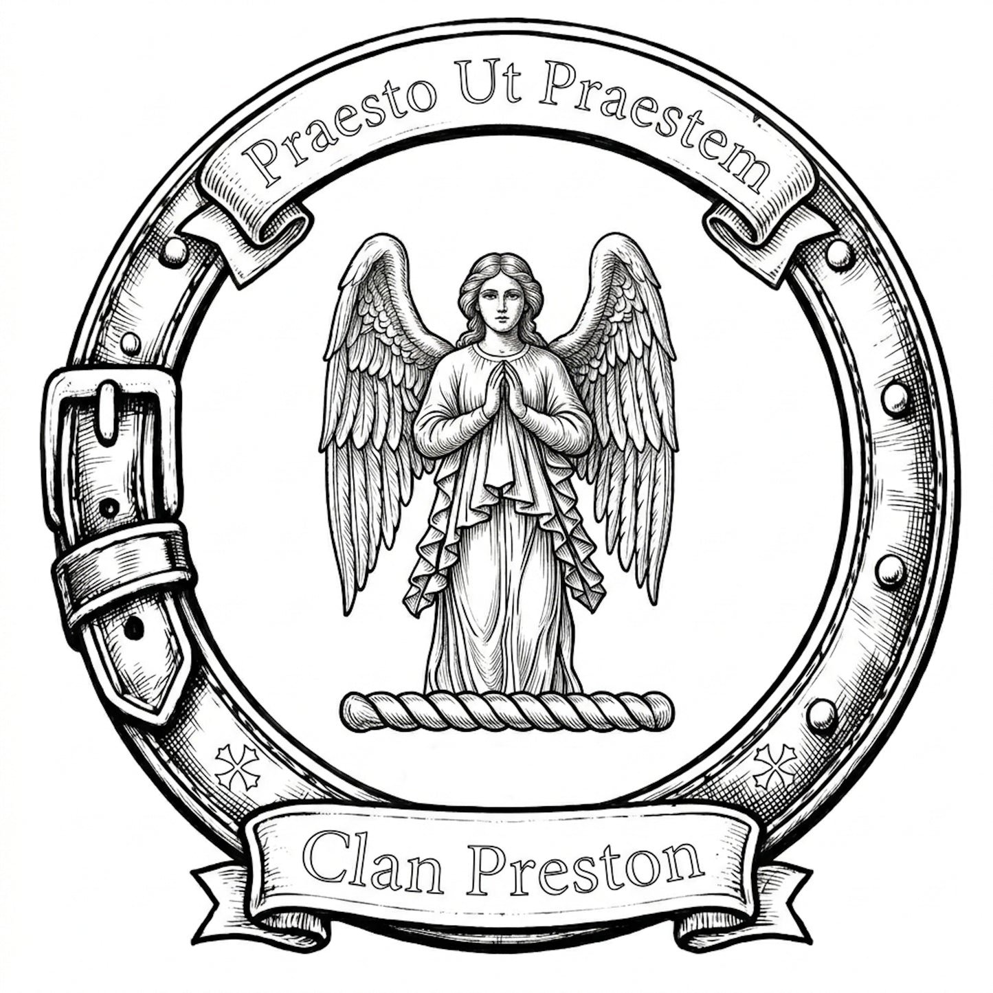 Clan Preston Crest digital download: Includes Color PNG, B&W PNG, and SVG vector files
