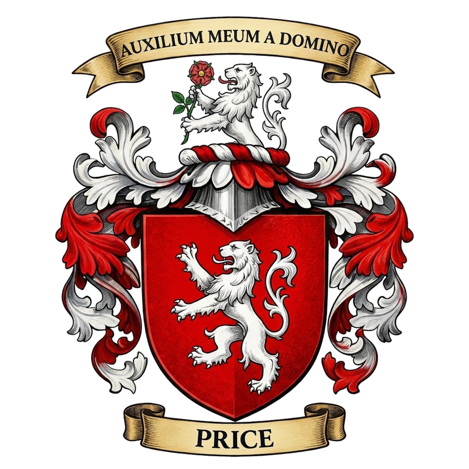 The Price Family Coat of Arms digital download: Includes Color PNG, B&W PNG, and SVG vector files