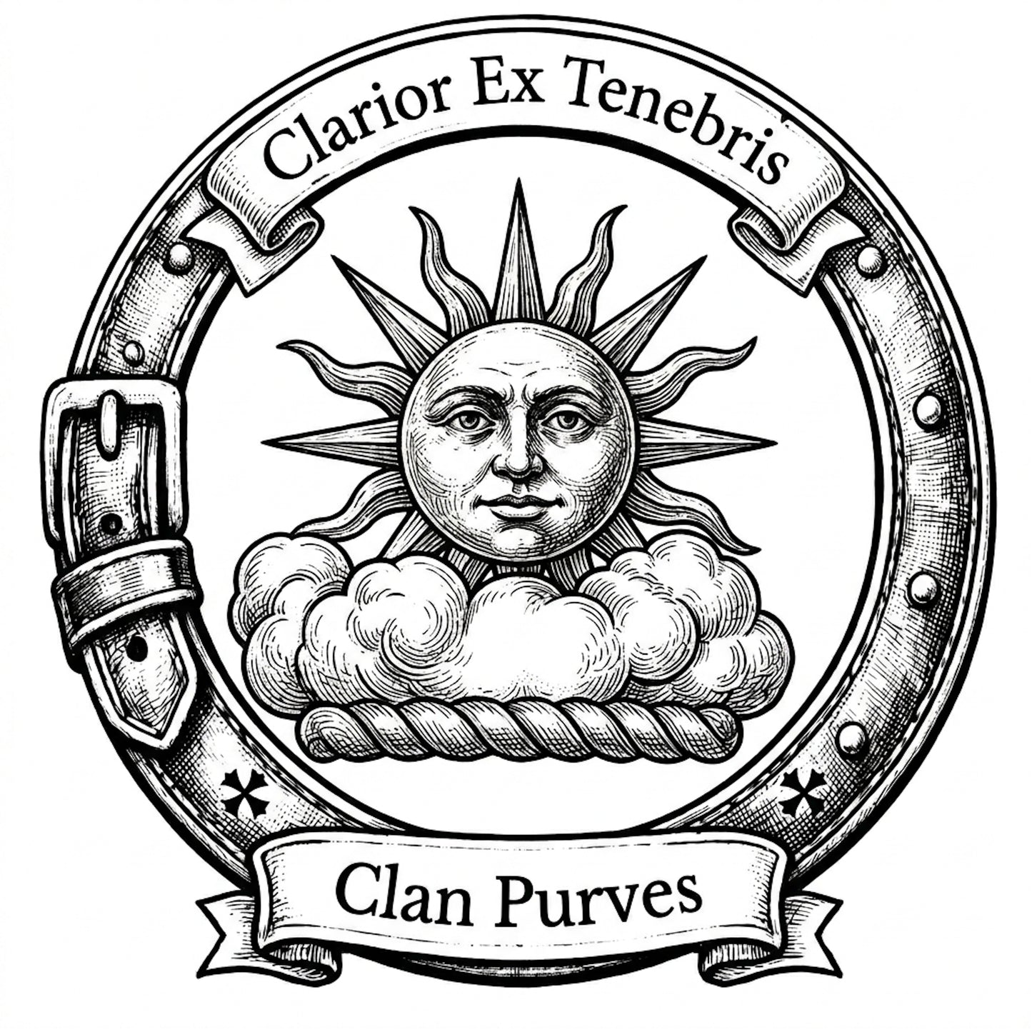 Clan Purves Crest digital download: Includes Color PNG, B&W PNG, and SVG vector files