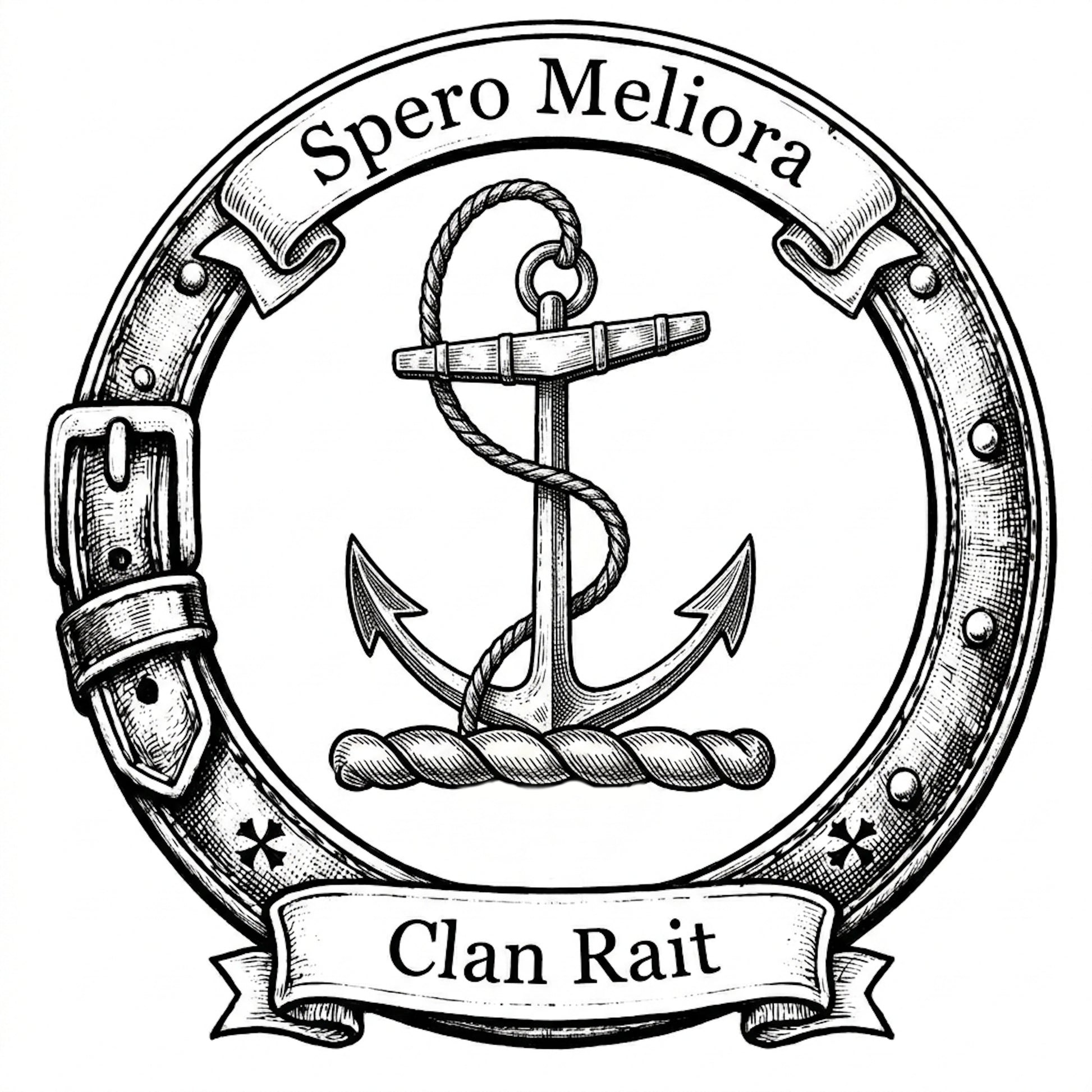Clan Rait Crest digital download: Includes Color PNG, B&W PNG, and SVG vector files