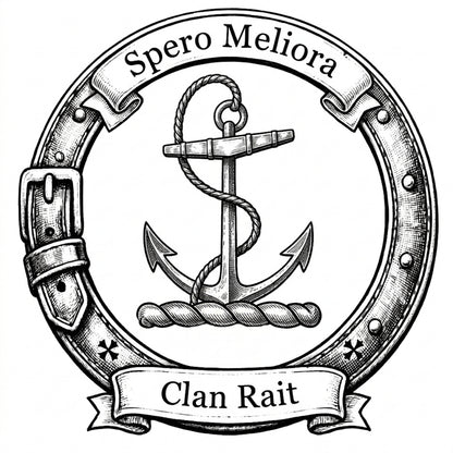 Clan Rait Crest digital download: Includes Color PNG, B&W PNG, and SVG vector files