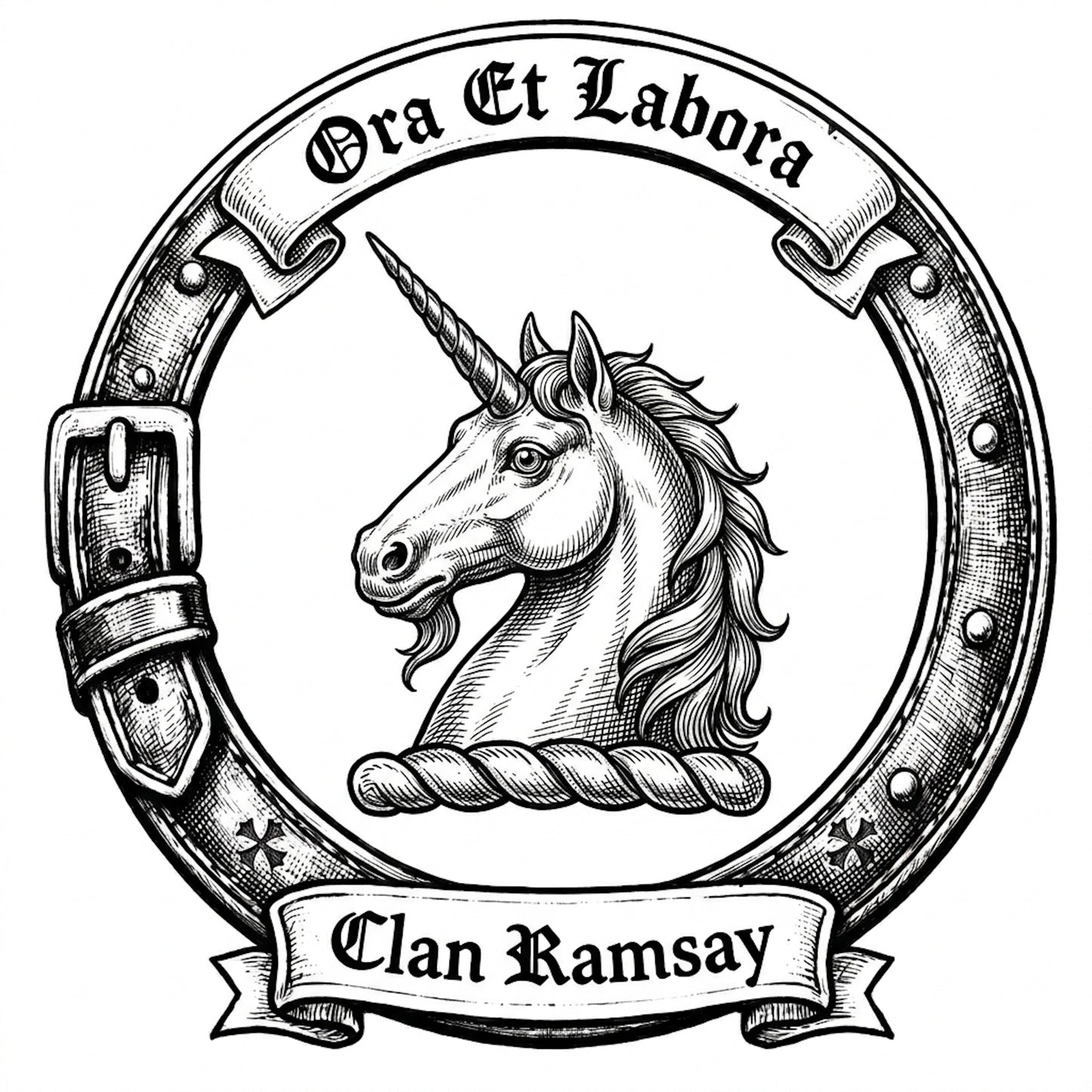 Clan Ramsay Crest digital download: Includes Color PNG, B&W PNG, and SVG vector files