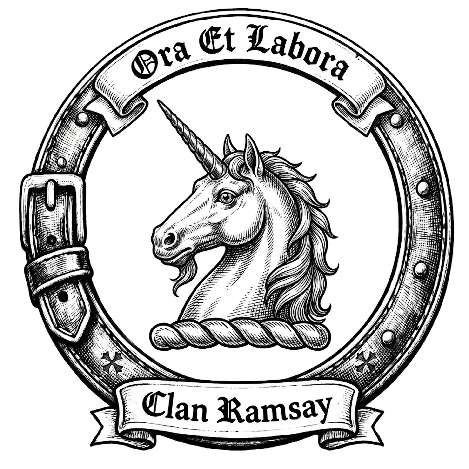 Clan Ramsay Crest digital download: Includes Color PNG, B&W PNG, and SVG vector files