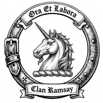 Clan Ramsay Crest digital download: Includes Color PNG, B&W PNG, and SVG vector files