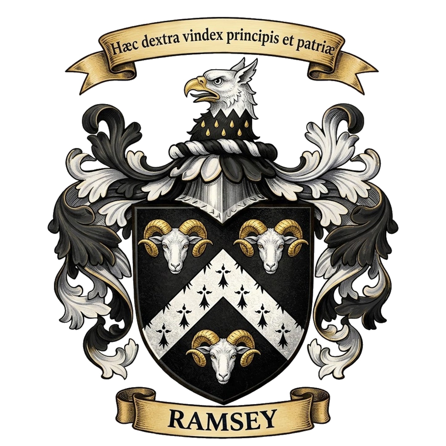 The Ramsey Family Coat of Arms digital download: Includes Color PNG, B&W PNG, and SVG vector files