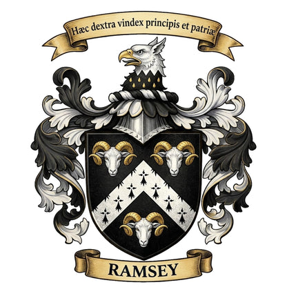 The Ramsey Family Coat of Arms digital download: Includes Color PNG, B&W PNG, and SVG vector files