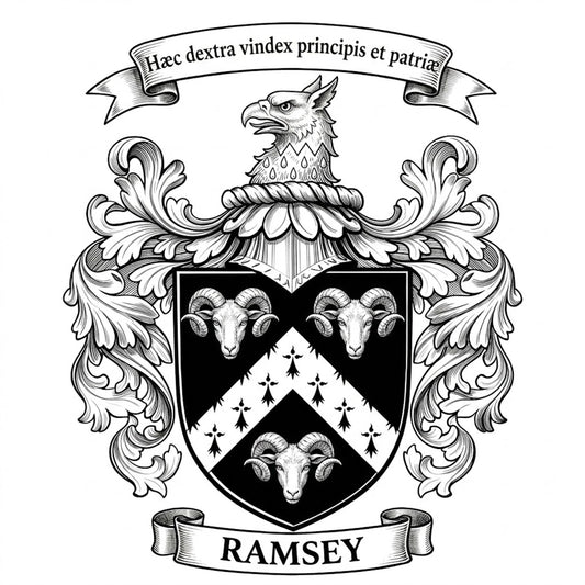 The Ramsey Family Coat of Arms digital download: Includes Color PNG, B&W PNG, and SVG vector files