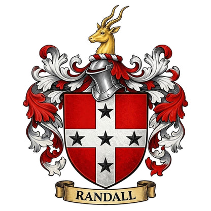 The Randall Family Coat of Arms digital download: Includes Color PNG, B&W PNG, and SVG vector files