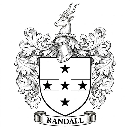 The Randall Family Coat of Arms digital download: Includes Color PNG, B&W PNG, and SVG vector files