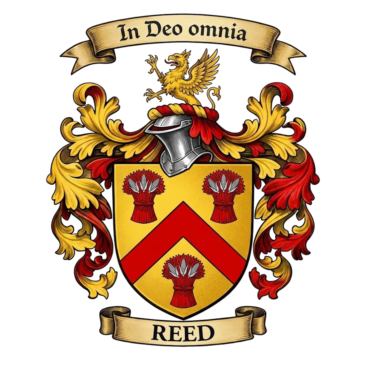 The Reed Family Coat of Arms digital download: Includes Color PNG, B&W PNG, and SVG vector files