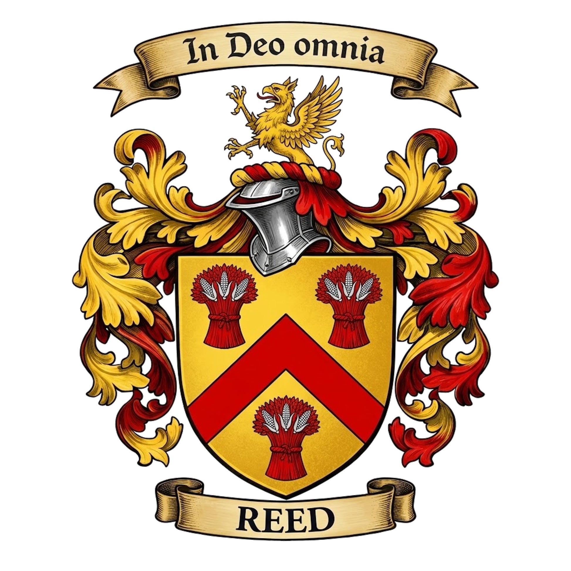 The Reed Family Coat of Arms digital download: Includes Color PNG, B&W PNG, and SVG vector files