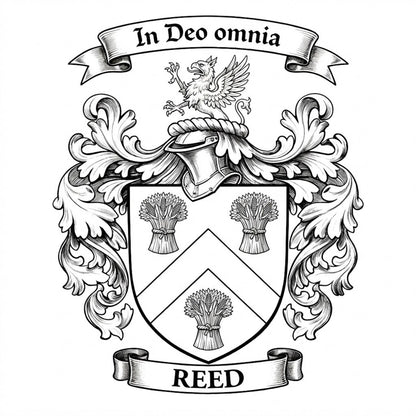The Reed Family Coat of Arms digital download: Includes Color PNG, B&W PNG, and SVG vector files
