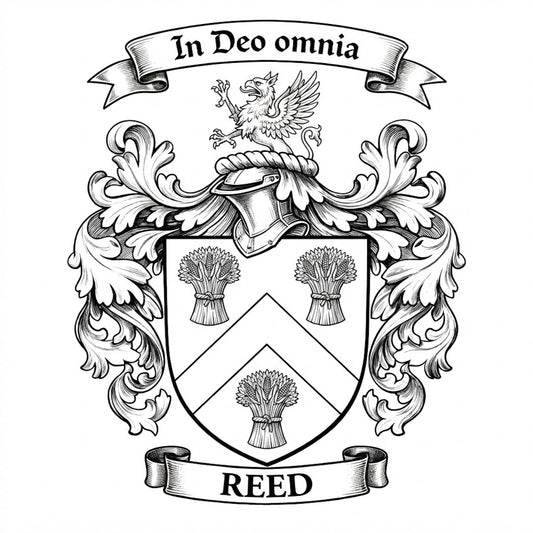The Reed Family Coat of Arms digital download: Includes Color PNG, B&W PNG, and SVG vector files