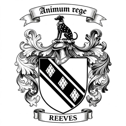 The Reeves Family Coat of Arms digital download: Includes Color PNG, B&W PNG, and SVG vector files