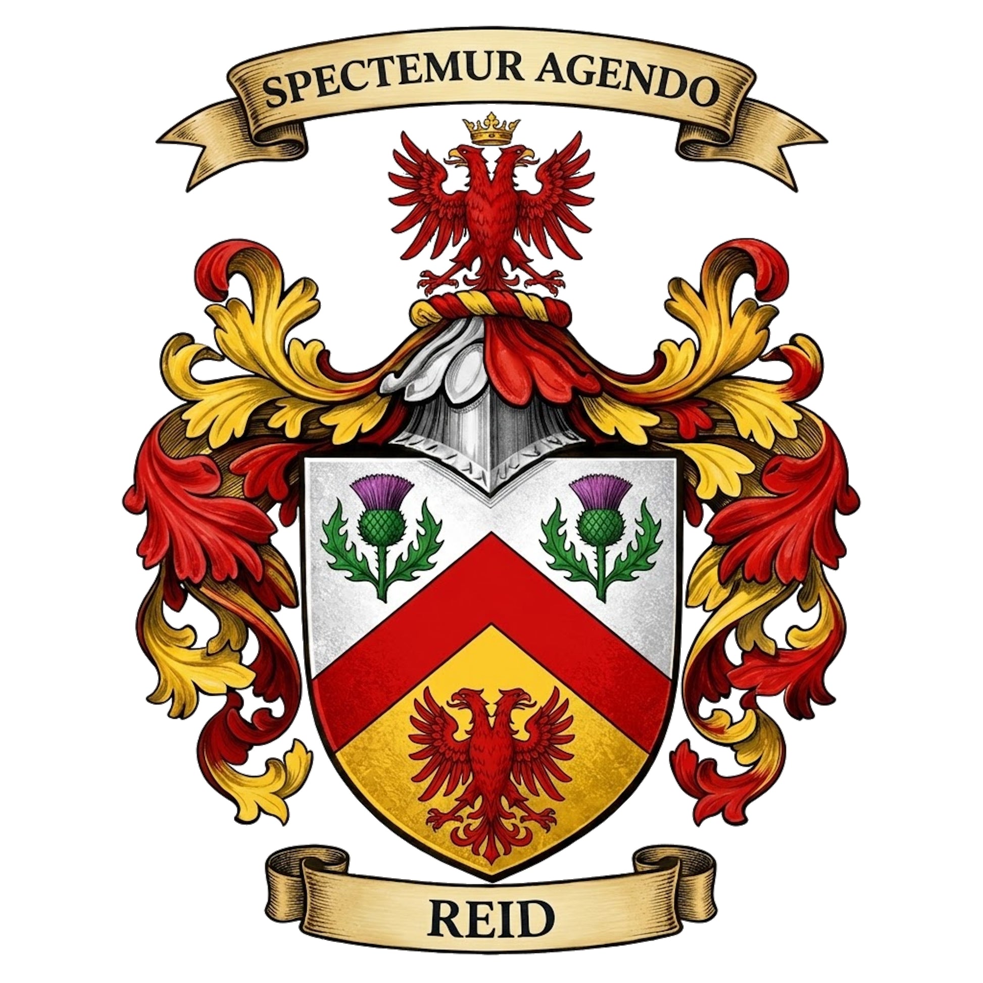 The Reid Family Coat of Arms digital download: Includes Color PNG, B&W PNG, and SVG vector files