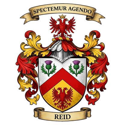The Reid Family Coat of Arms digital download: Includes Color PNG, B&W PNG, and SVG vector files