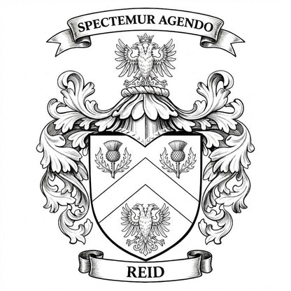 The Reid Family Coat of Arms digital download: Includes Color PNG, B&W PNG, and SVG vector files