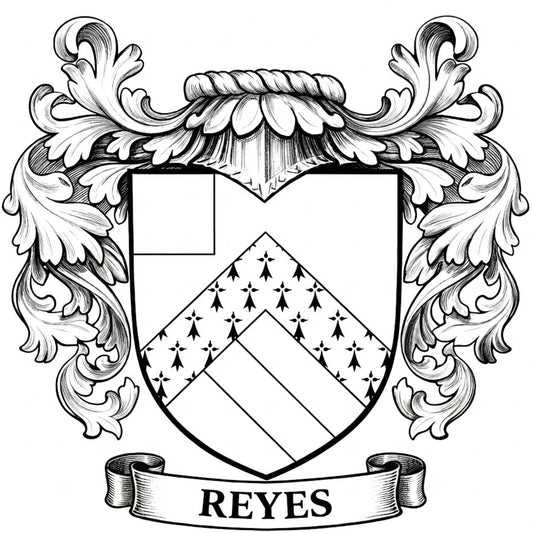 The Reyes Family Coat of Arms digital download: Includes Color PNG, B&W PNG, and SVG vector files