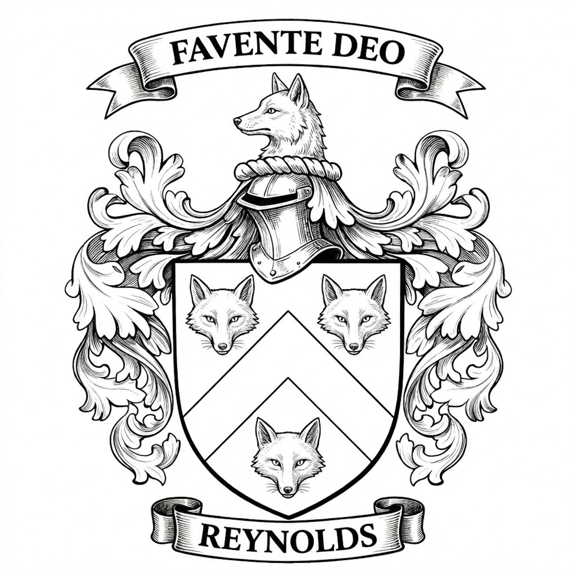 The Reynolds Family Coat of Arms digital download: Includes Color PNG, B&W PNG, and SVG vector files