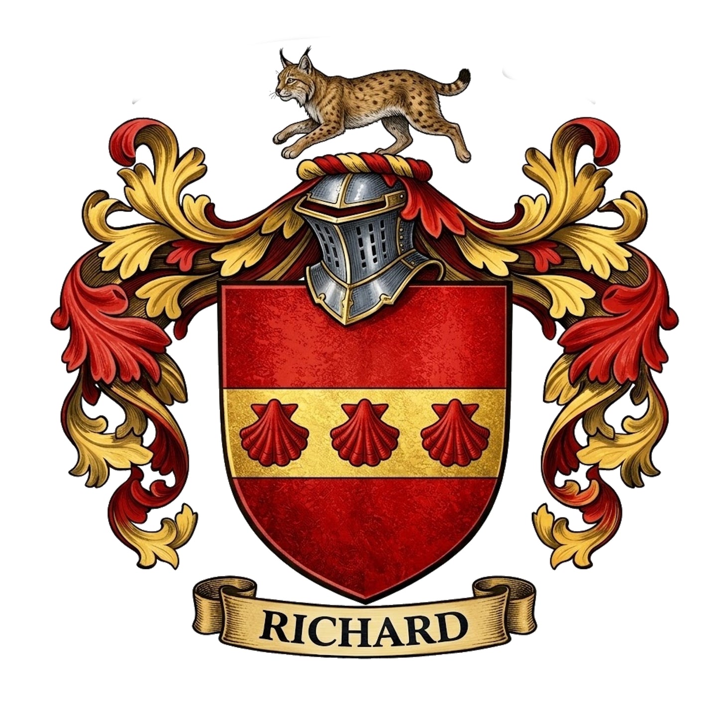 The Richard Family Coat of Arms digital download: Includes Color PNG, B&W PNG, and SVG vector files